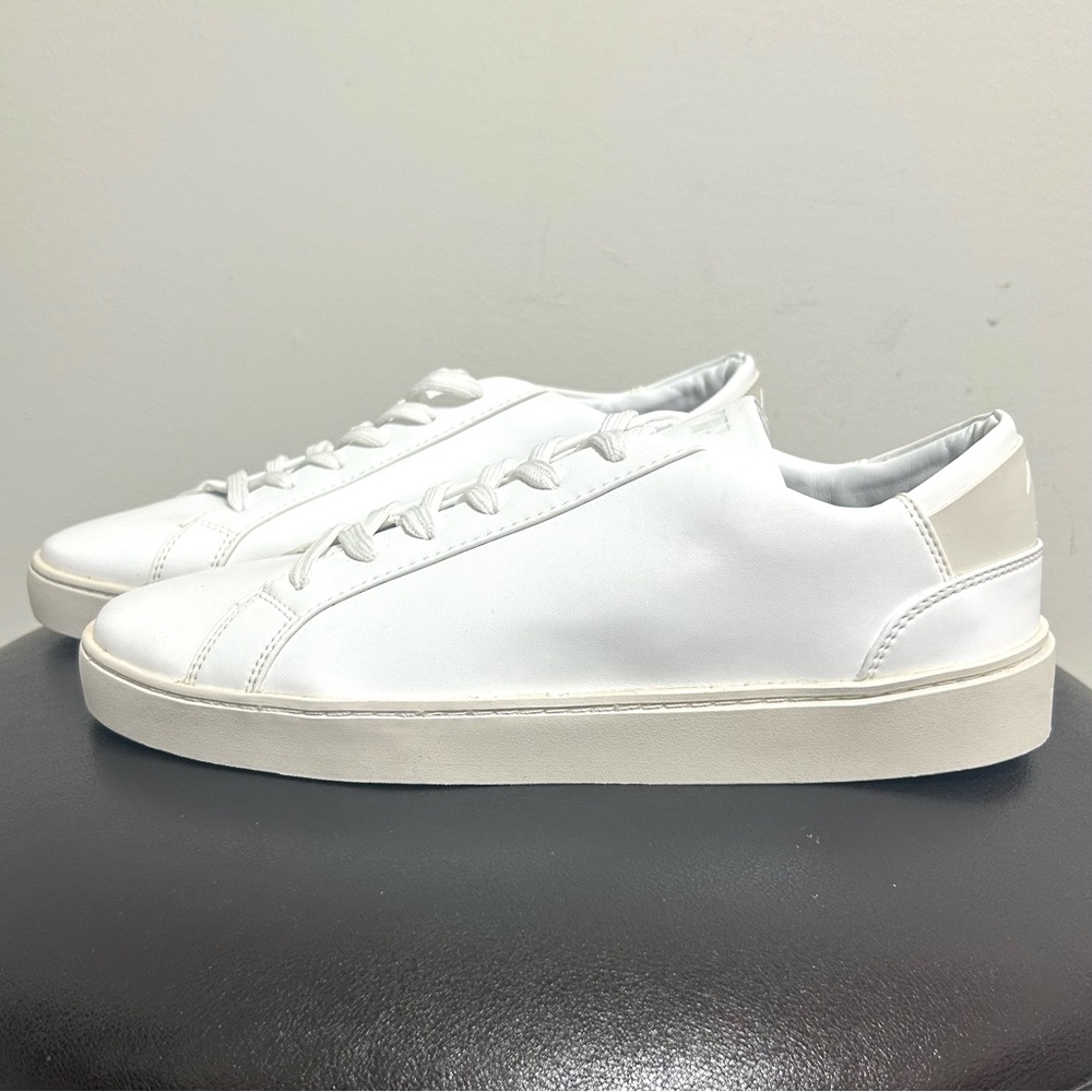 Thousand Fell White Faux Leather Lace Up Sneakers Mens 10 *No Box*